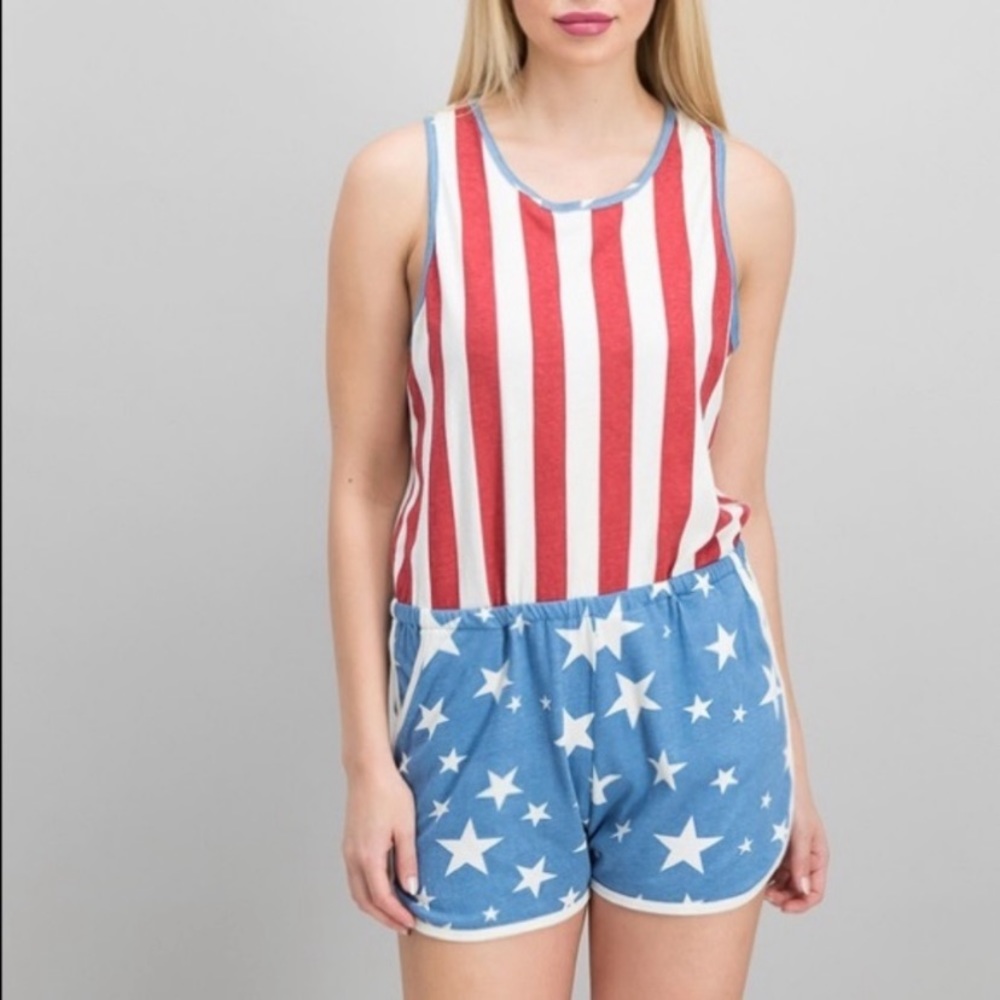 Junk Food | Vintage Look American Flag Romper
